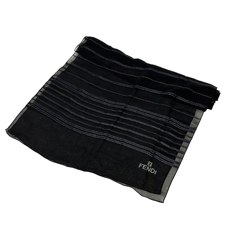 Fendi Shawl Black Navy Sheer X