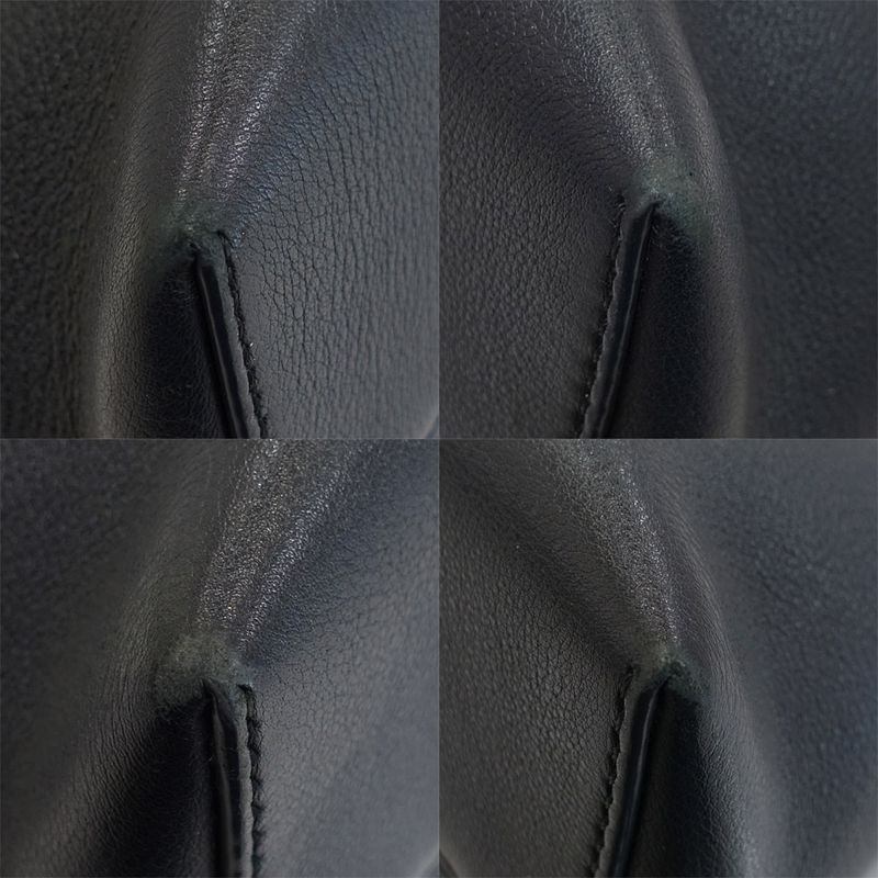 Fendi by the Way Handbag 2-Way Leather Black Silver