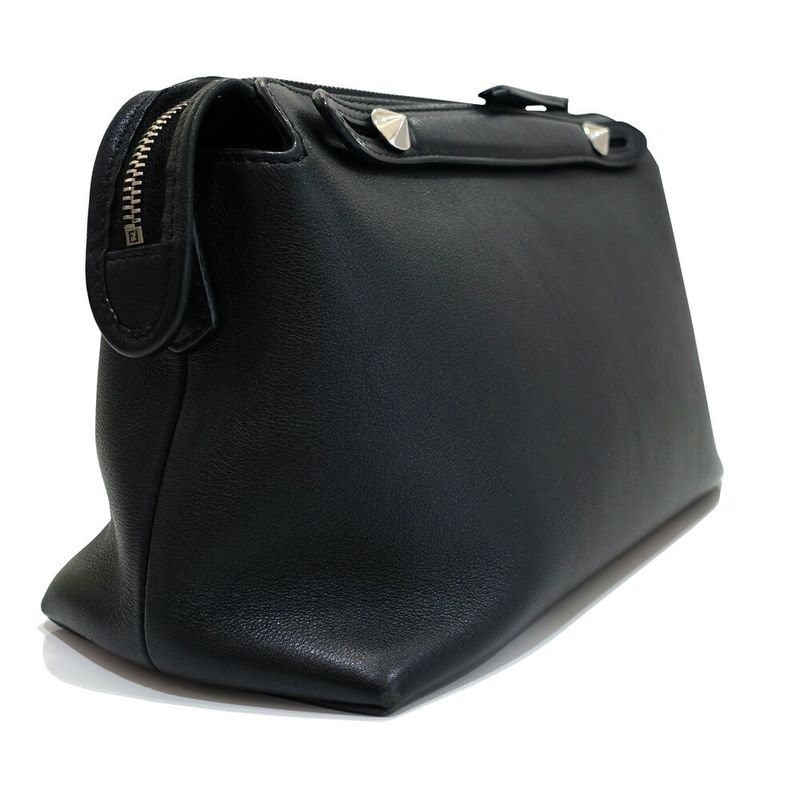 Fendi by the Way Handbag 2-Way Leather Black Silver