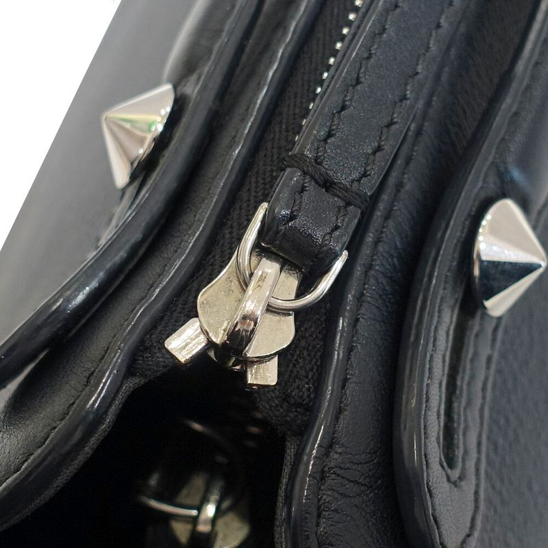 Fendi by the Way Handbag 2-Way Leather Black Silver