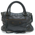 Balenciaga the Town Handbag 2-Way Leather Black Gold