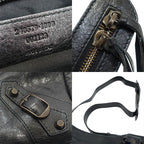 Balenciaga the Town Handbag 2-Way Leather Black Gold