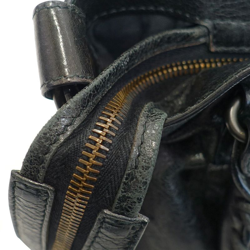 Balenciaga the Town Handbag 2-Way Leather Black Gold