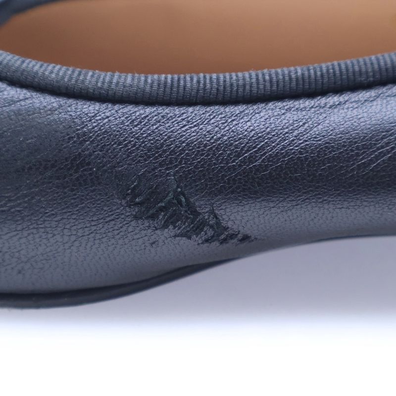 Chanel CC Logo Ballet Shoes Low Heel Flat Black