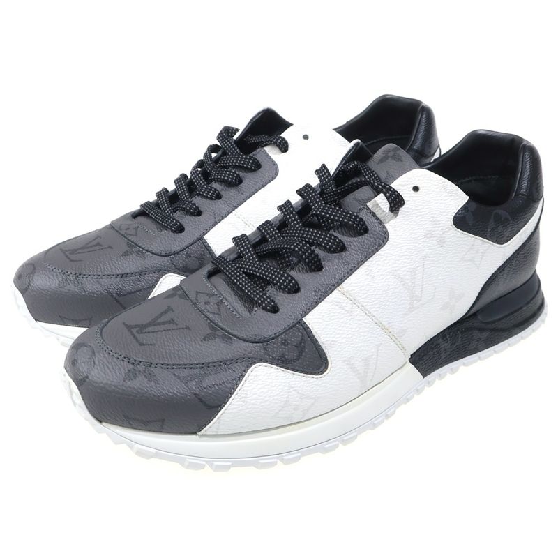 Louis Vuitton Run Away Sneakers Monogram Low Cut Black White