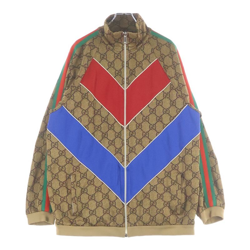 Gucci GG Print Technical Jersey Track Jacket Brown