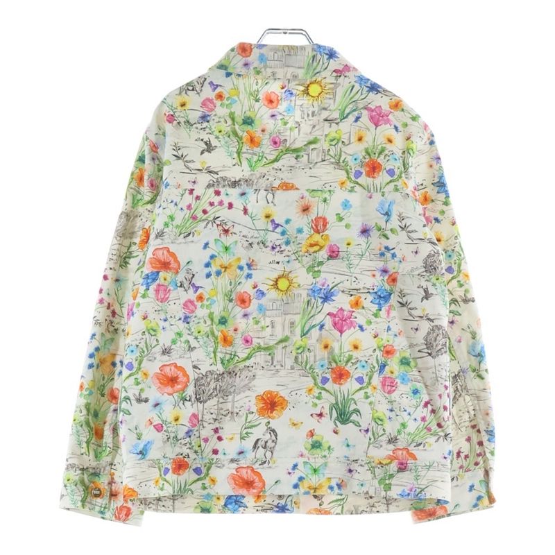 Dior All Over Print Denim Jacket White Multi Kids