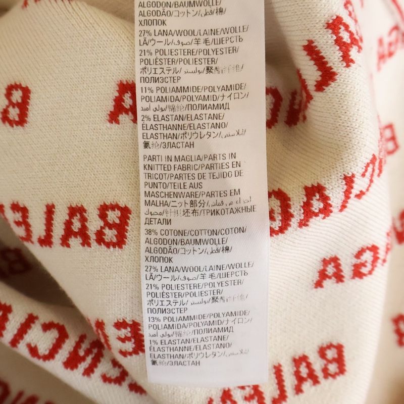 Balenciaga Overlogo Knit Sweater Red