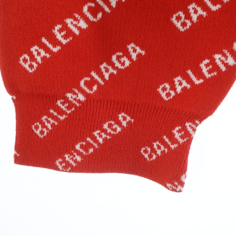 Balenciaga Overlogo Knit Sweater Red