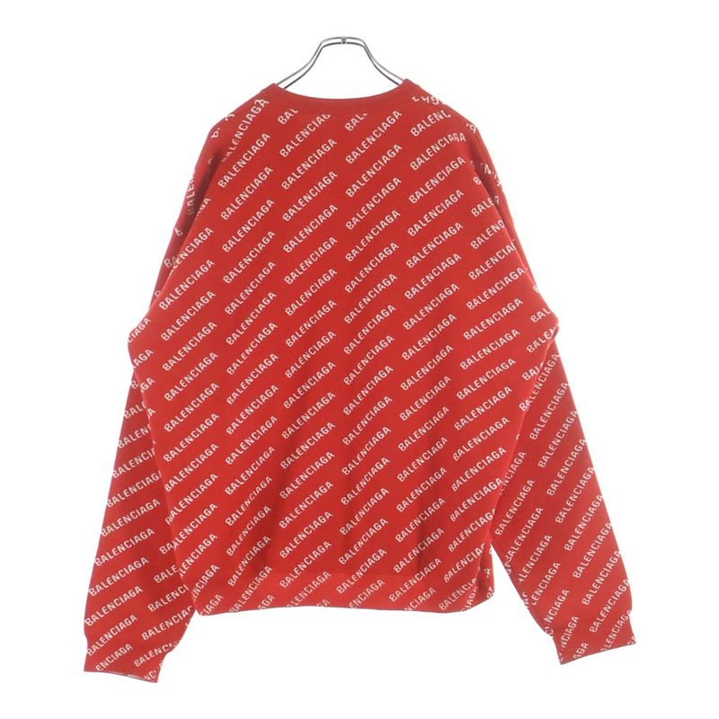 Balenciaga Overlogo Knit Sweater Red