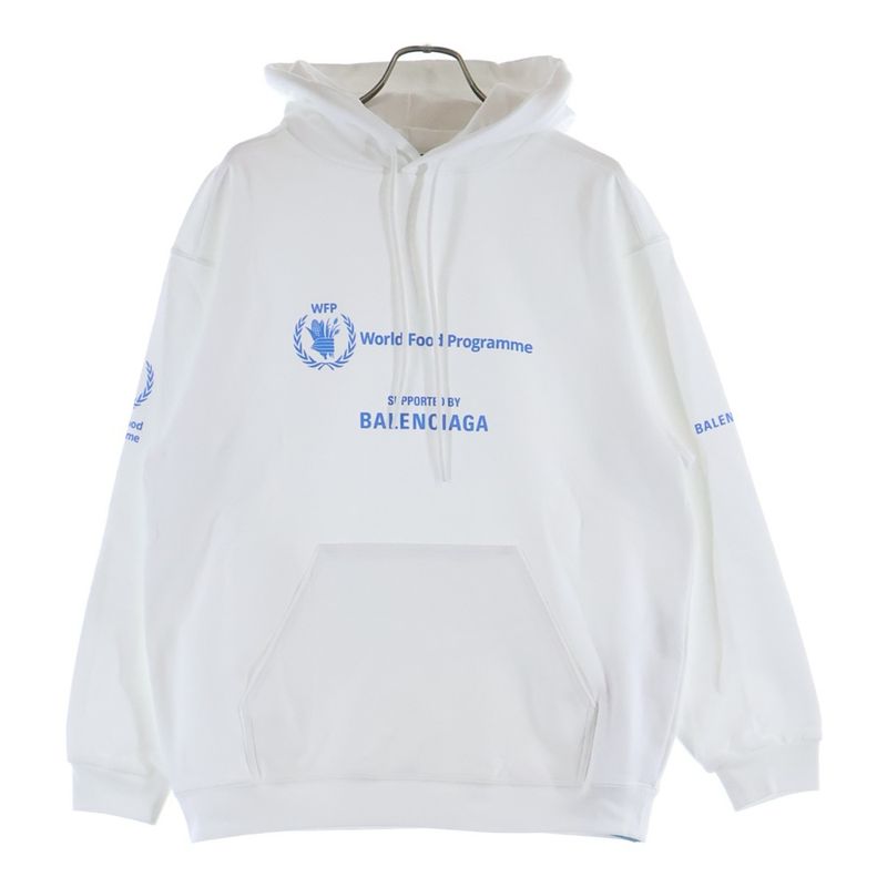 Balenciaga World Food Program Hoodie Logo Print Pullover Sweater