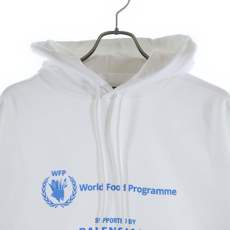 Balenciaga World Food Program Hoodie Logo Print Pullover Sweater