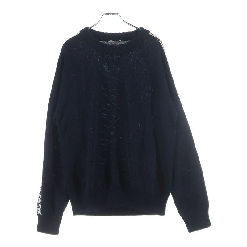 Dior Oblique Klein Cotton Knit Sweater Navy