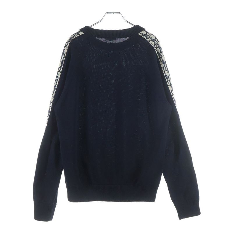 Dior Oblique Klein Cotton Knit Sweater Navy