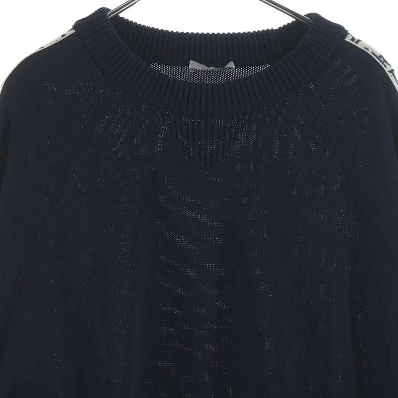 Dior Oblique Klein Cotton Knit Sweater Navy