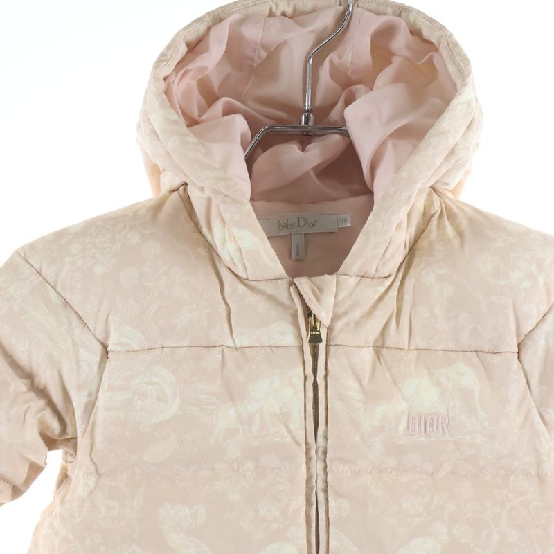 Dior Baby Toile de Jouy Allover Pattern Down Snap Button Romper Gloves