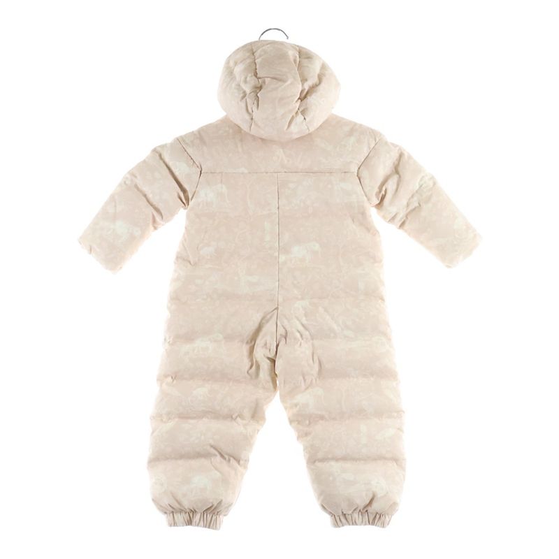 Dior Baby Toile de Jouy Allover Pattern Down Snap Button Romper Gloves