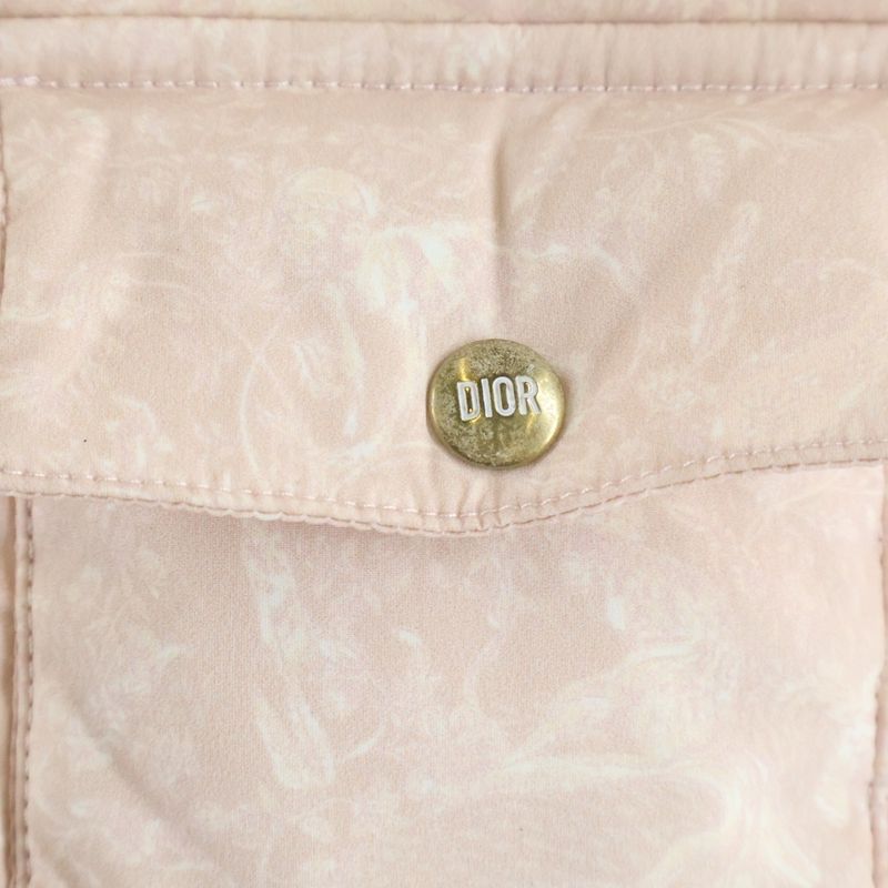 Dior Baby Toile de Jouy Allover Pattern Down Snap Button Romper Gloves