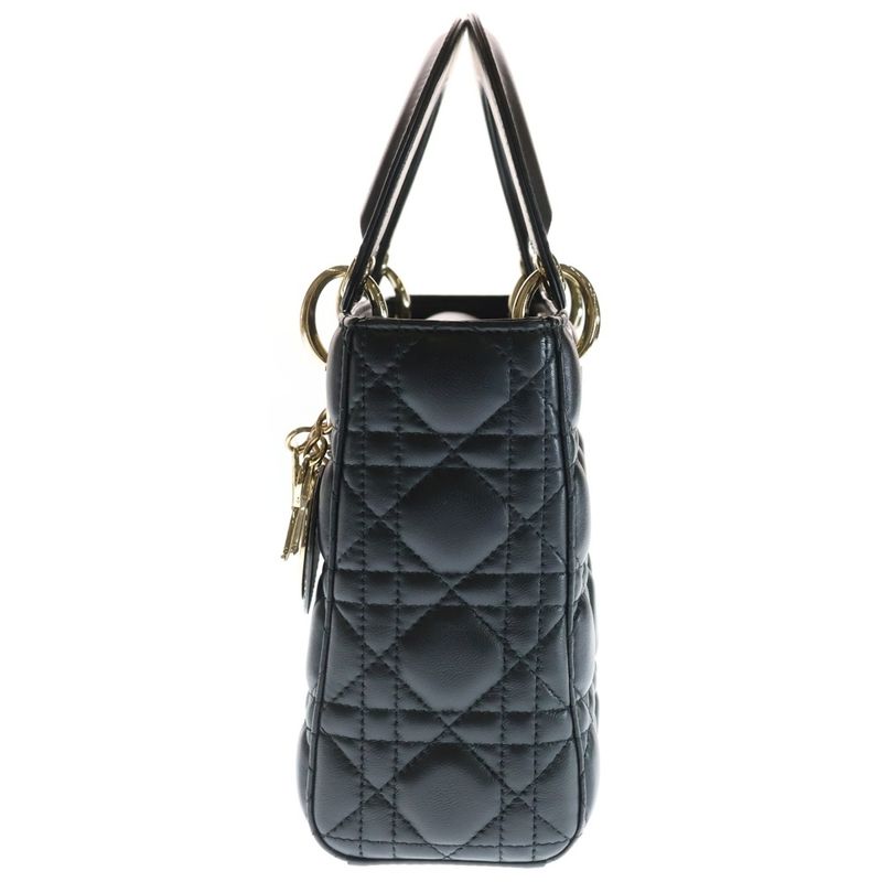 Dior Cannage Myabc Black Small Gold 2-Way Handbag