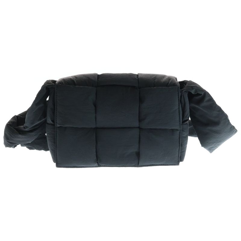 Bottega Veneta Maxi Intrecciato Padded Cassette Nylon Shoulder Bag Black
