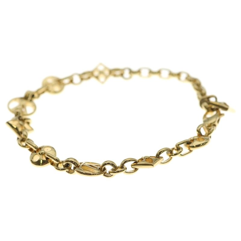 Louis Vuitton Cles Adjustable Lock Chain Bracelet Gold