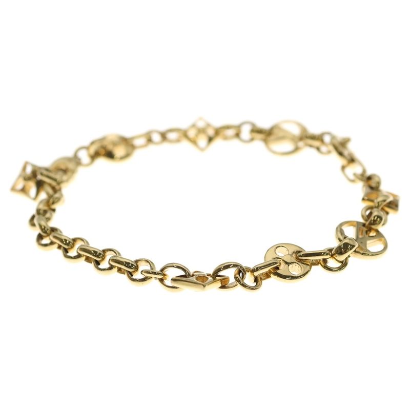 Louis Vuitton Cles Adjustable Lock Chain Bracelet Gold