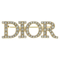 Dior Dioevolution Logo Rhinestone Brooch Gold