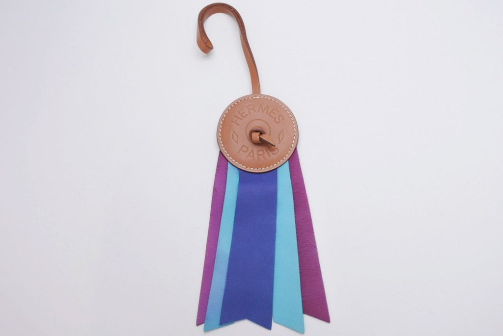 Hermes Paddock Flot Bag Charm Vache Hunter Agneau Milo Multicolor