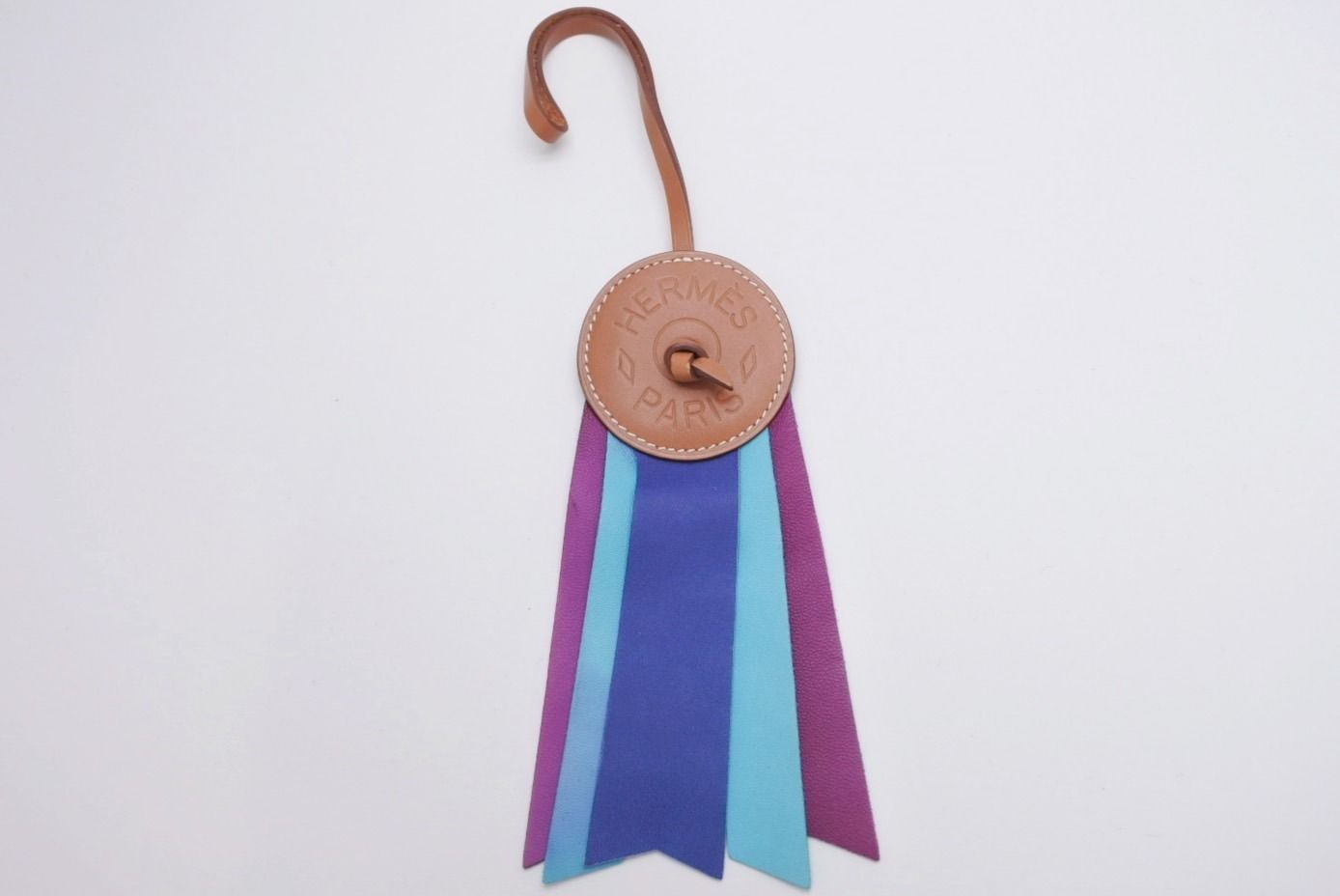 Hermes Paddock Flot Bag Charm Vache Hunter Agneau Milo Multicolor