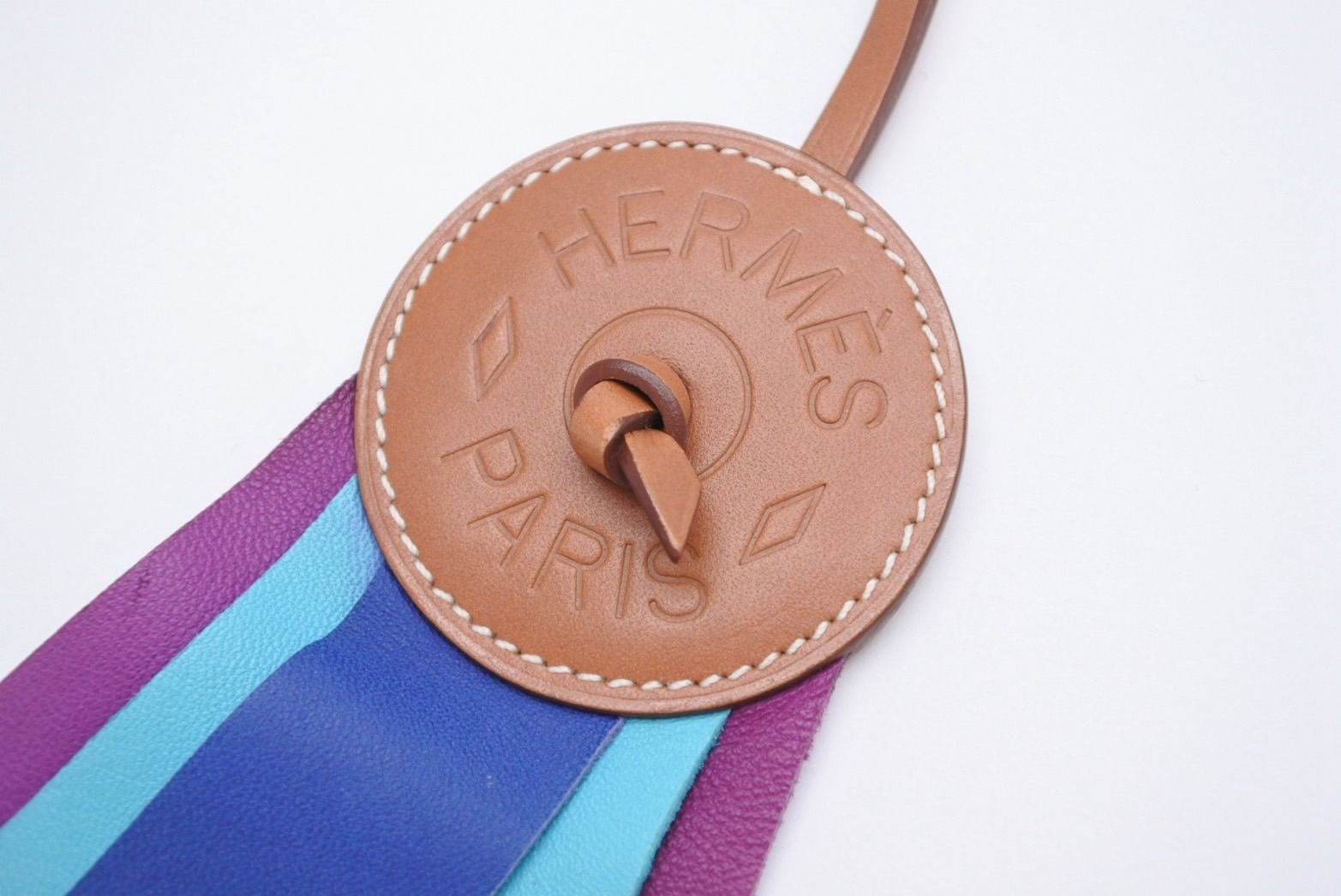 Hermes Paddock Flot Bag Charm Vache Hunter Agneau Milo Multicolor — view 4