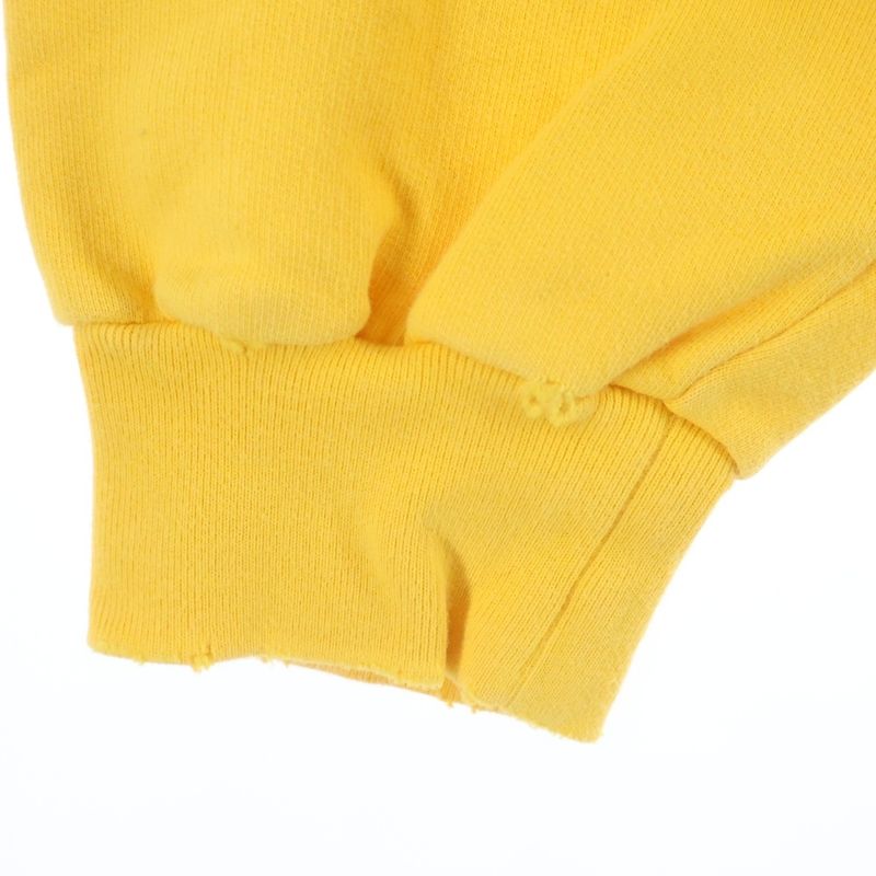 Balenciaga Distressed Logo Print Cotton Jersey Hoodie Yellow