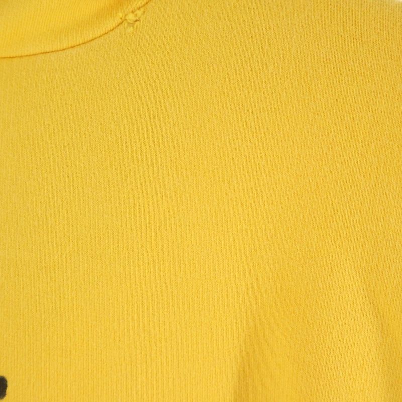 Balenciaga Distressed Logo Print Cotton Jersey Hoodie Yellow