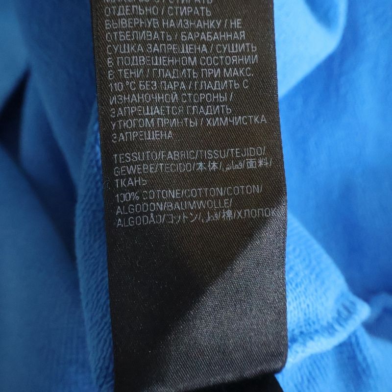 Balenciaga Distressed Campaign Logo Print Pullover Sweatshirt Hoodie Blue Sweater