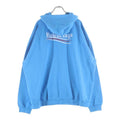 Balenciaga Distressed Campaign Logo Print Pullover Sweatshirt Hoodie Blue Sweater