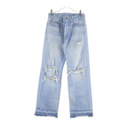 Celine Wesley Jeans West Side Wash Destroy Denim Pants Indigo