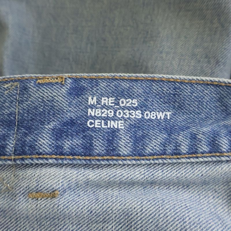Celine Wesley Jeans West Side Wash Destroy Denim Pants Indigo