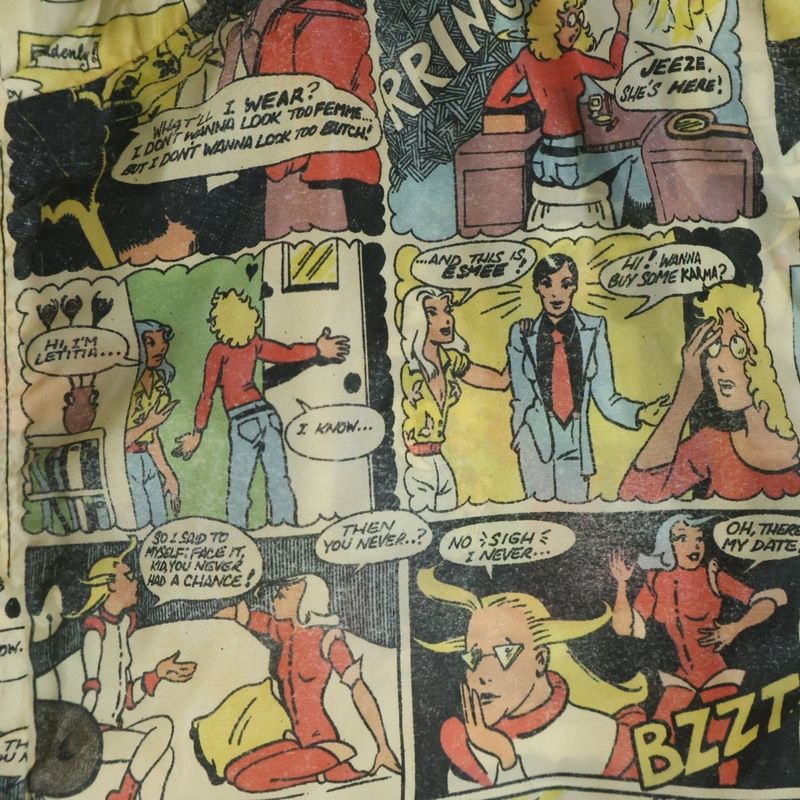 Prada Comic Nylon Jacket All Over Pattern Zip Up Hoodie Multi