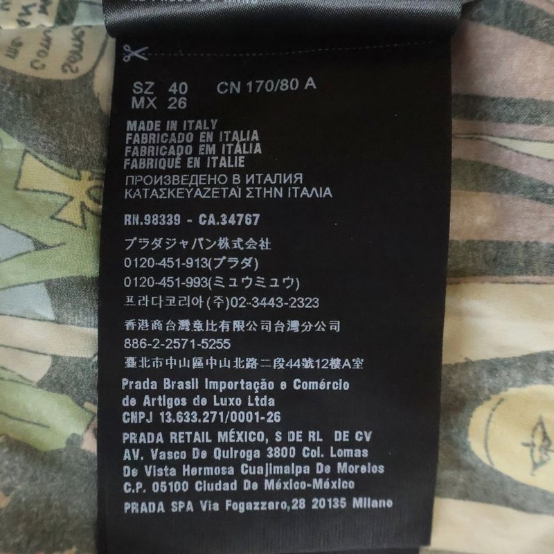 Prada Comic Nylon Jacket All Over Pattern Zip Up Hoodie Multi