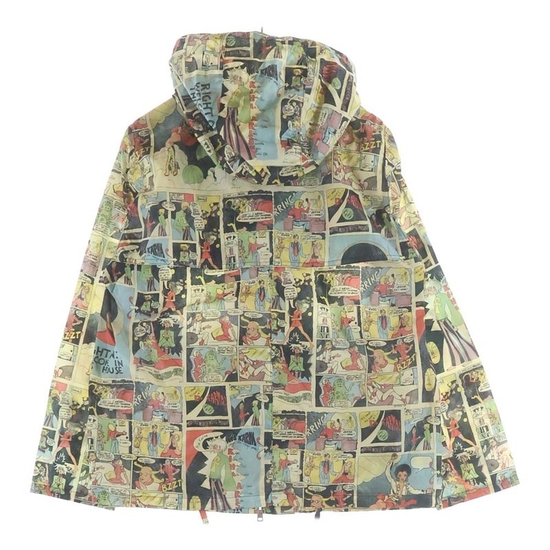 Prada Comic Nylon Jacket All Over Pattern Zip Up Hoodie Multi