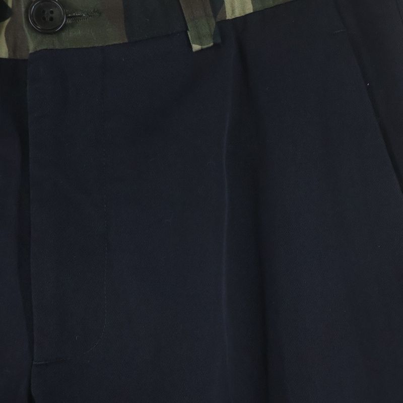 Dior Wool Pants Camouflage Contrast Trousers Black