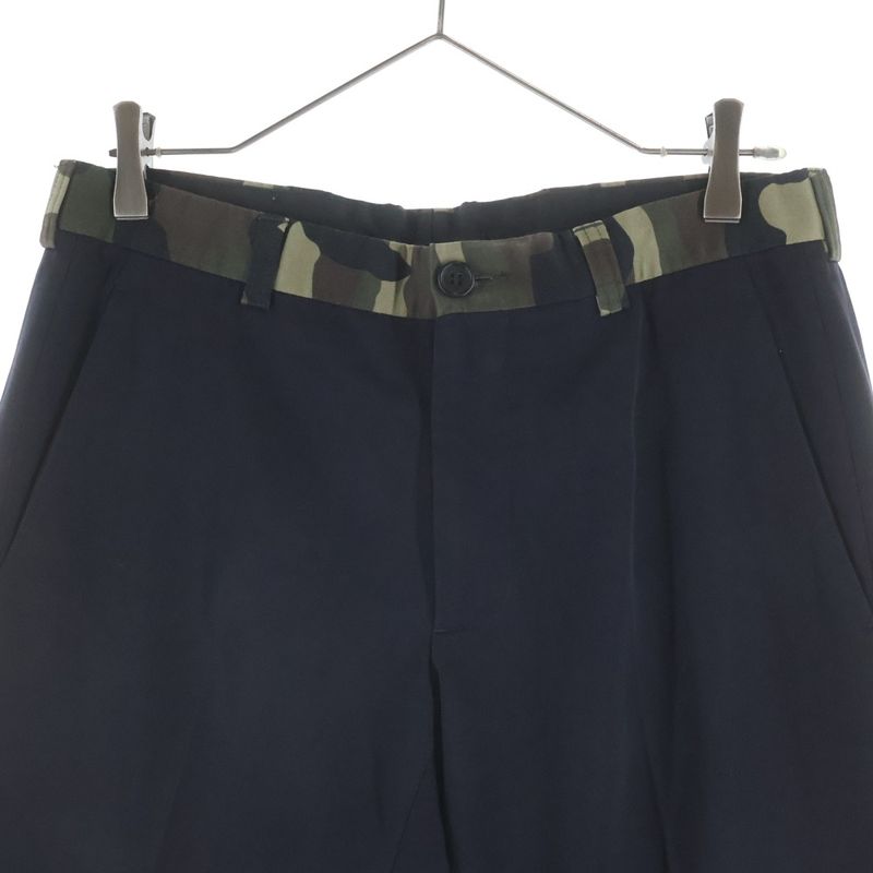 Dior Wool Pants Camouflage Contrast Trousers Black