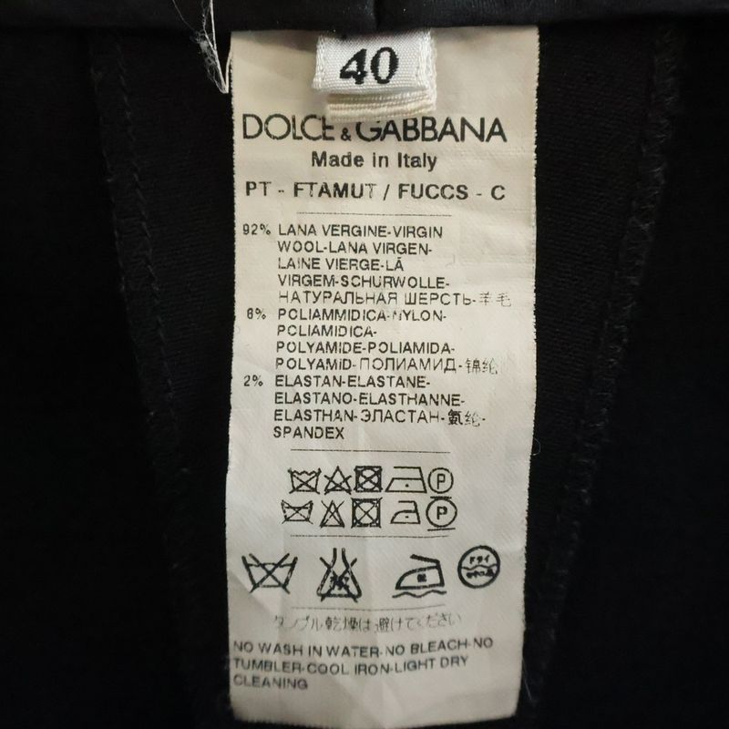 Dolce & Gabbana Wool Pants Trousers Black Ftamut Fuccs