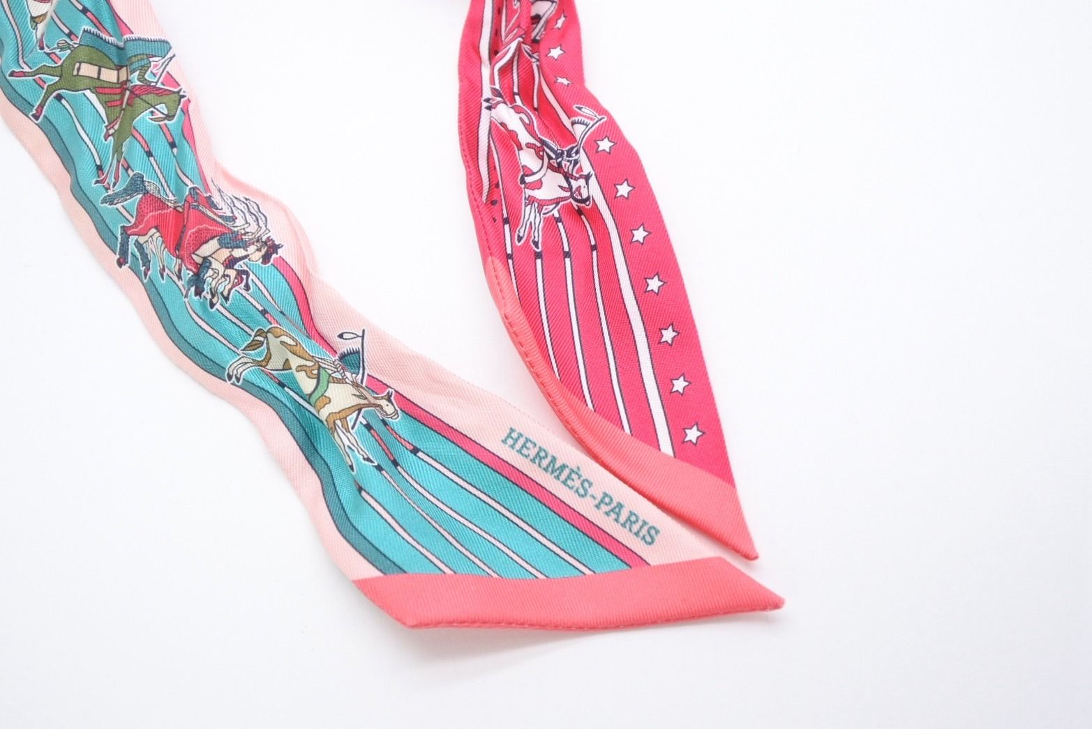 Hermes Twilly Horseback Equipment Multicolor Scarf — view 3