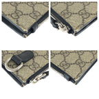 Gucci Sherry Clutch Leather Canvas Beige Black