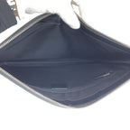 Gucci Sherry Clutch Leather Canvas Beige Black