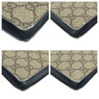 Gucci Sherry Clutch Leather Canvas Beige Black