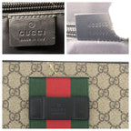 Gucci Sherry Clutch Leather Canvas Beige Black