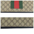Gucci Sherry Clutch Leather Canvas Beige Black