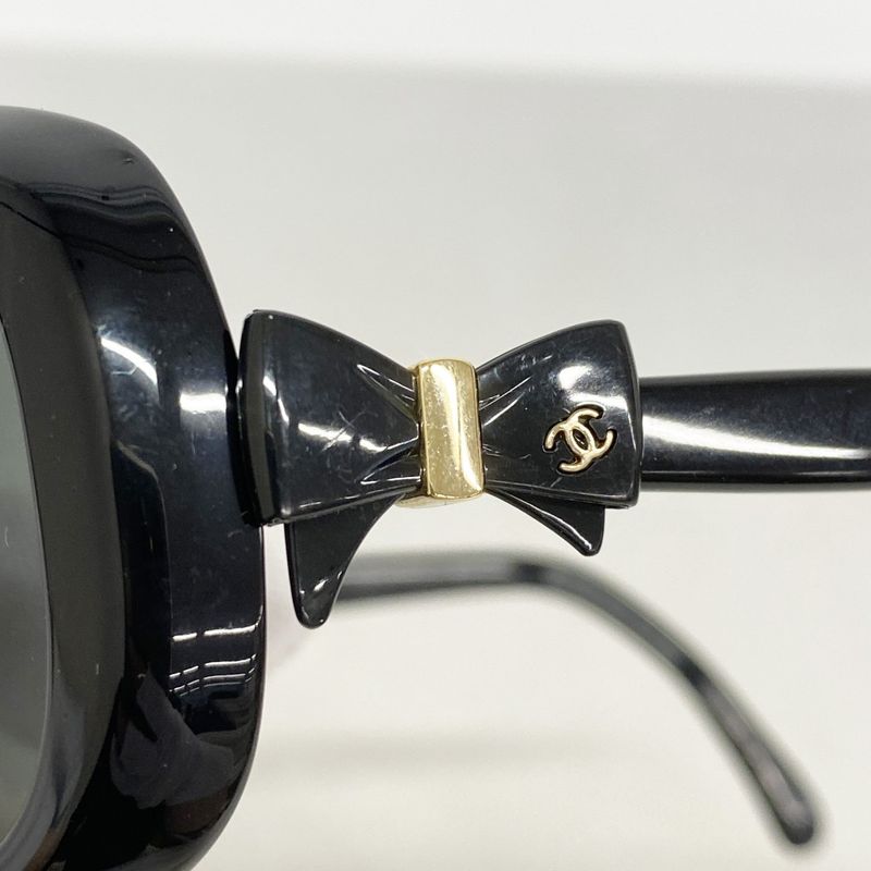 Chanel Sunglasses Plastic Black Gold