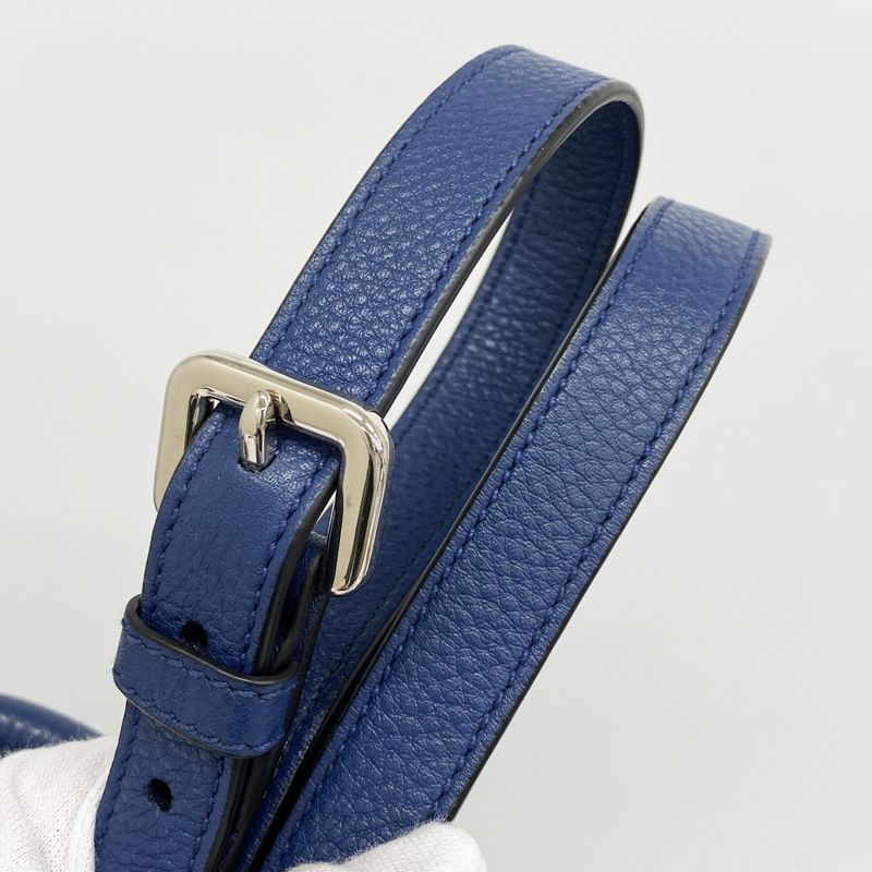 Prada Handbag Leather Blue Silver 2-Way Bag